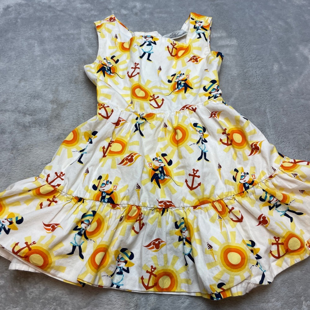 Disney Cruise Line Kids Minnie Mouse Dress Size 4T Sun Anchor Nautical Vacation
